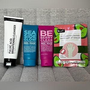 Inkey List face wash, peel off masks and a hand mask skincare bundle!